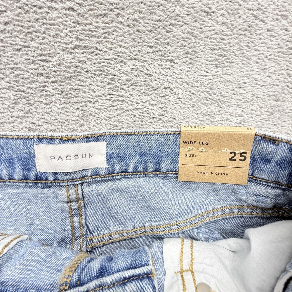 PacSun Jeans Womens 25 Blue Light Wash Wide-Leg High Rise Relaxed Denim - Picture 6 of 9